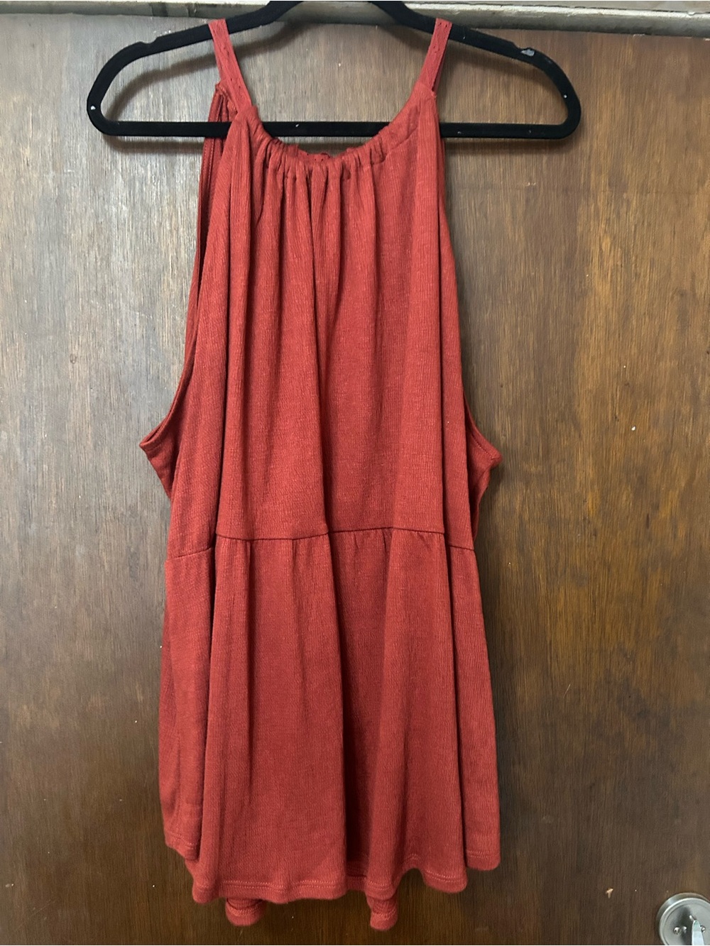 Maurices Sleeveless Halter Tank in Rust Red